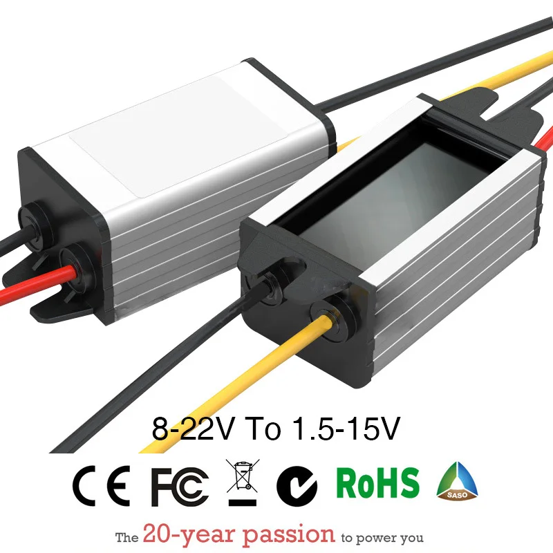 Power Supply Converter DC/DC 8-22V to 1.5-15V 3A Waterproof Control Car Module Inverter Size 33*25*20mm | Обустройство дома