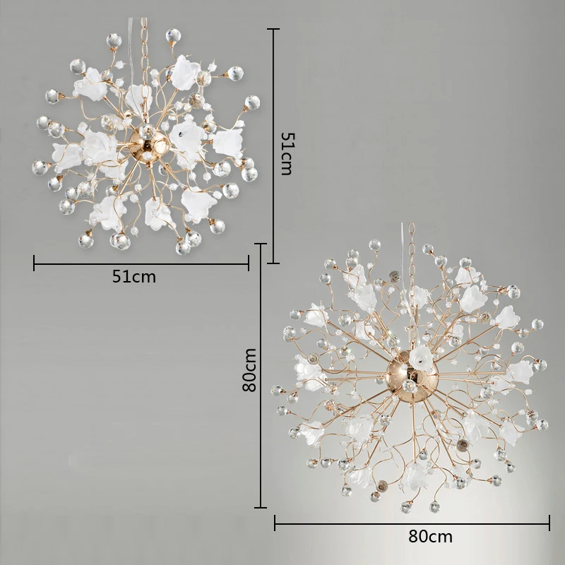 European style living room romantic crystal chandelier LED creative American bedroom lamp lighting | Лампы и освещение