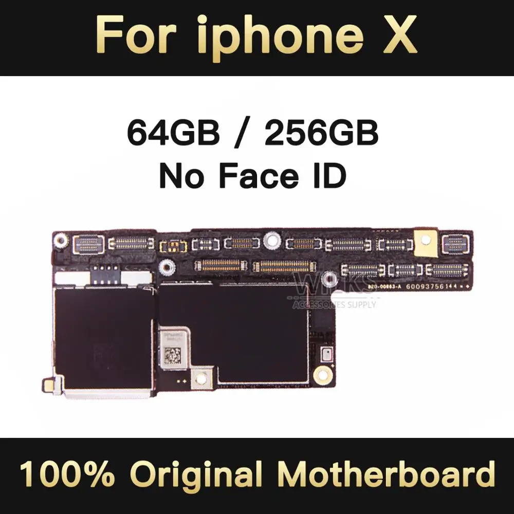 Материнская плата без icloud для iPhone X 64 ГБ/256 ГБ распознавания лица разблокированная