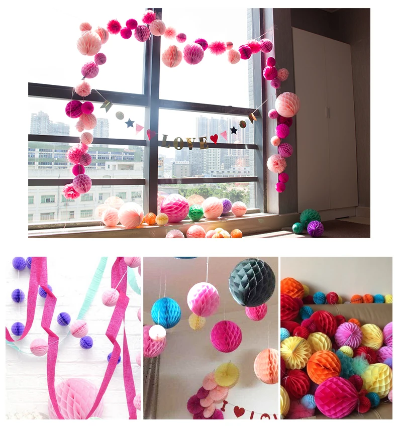 15 см, 20 см, 25 см, 30 см, 35 см, Китайский бумажный фонарь, сотовый шар, babyshower, для свадьбы, рождественской вечеринки, аксессуары для украшения дома