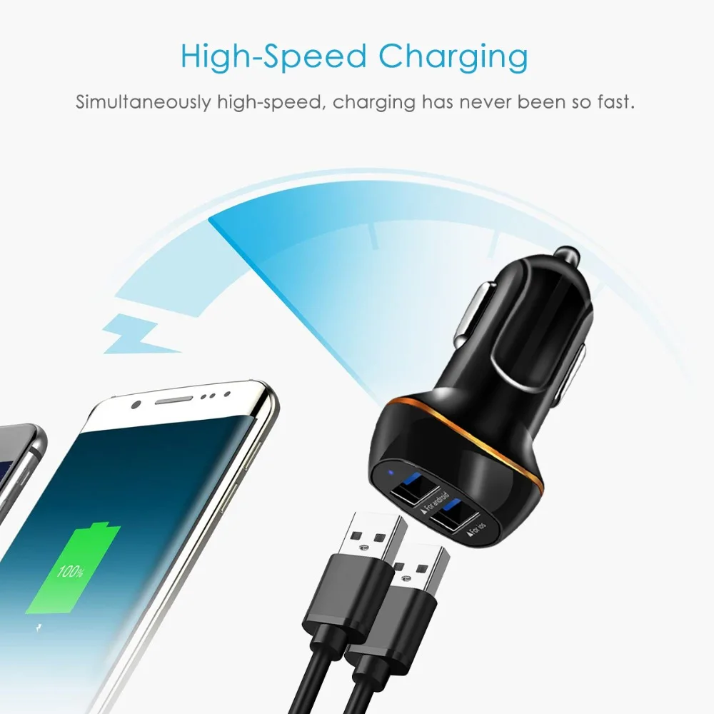 3,1 двойной USB сигарета зажигалка Быстрая Зарядка адаптер для iPhone samsung смартфон мобильный телефон планшет изготовлен из качественного абс материала