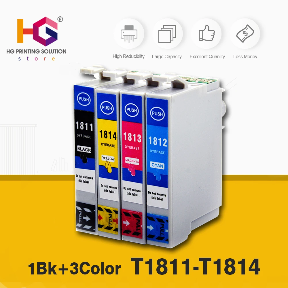 Картриджи T1801 T1811 18 XL 4 шт. картриджи с чернилами для Epson Home XP415 XP225 XP322 XP325 XP422 XP425