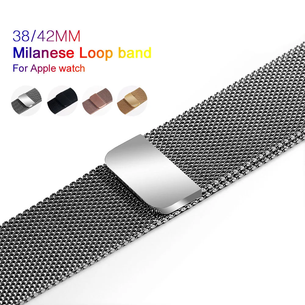 Новое поступление Миланской магнитного ремешок для наручных часов Apple Watch 1/2/3/4 Iphone ремешок для наручных часов 38 мм 42 мм для Для мужчин Для женщин Apple Watch браслет