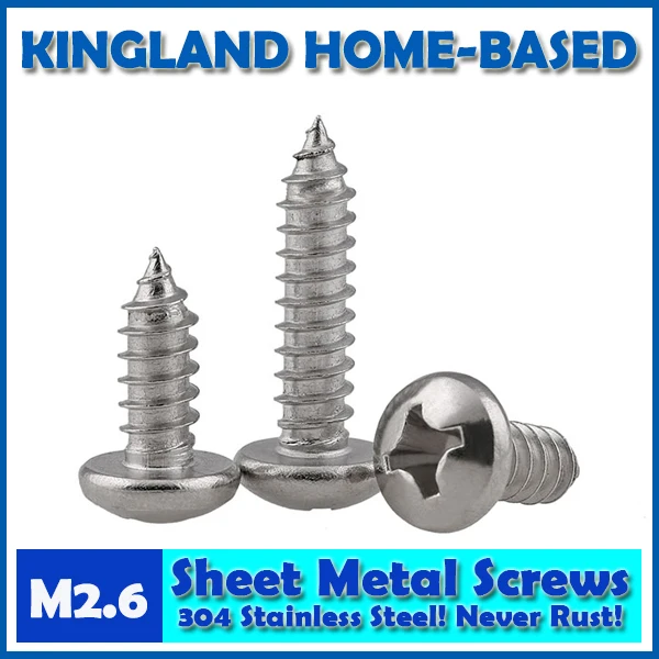 GB845 M2.6 100 шт. крестовые встраиваемые саморезы Phillips из листового металла для