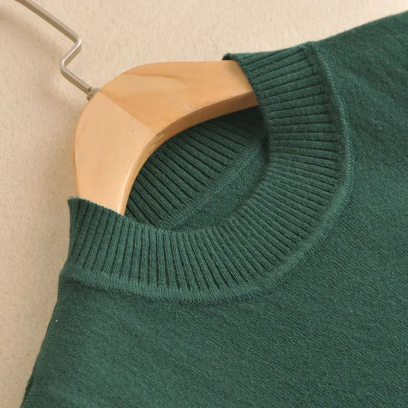 Женское кашемировое платье с круглым вырезом однотонное Повседневное