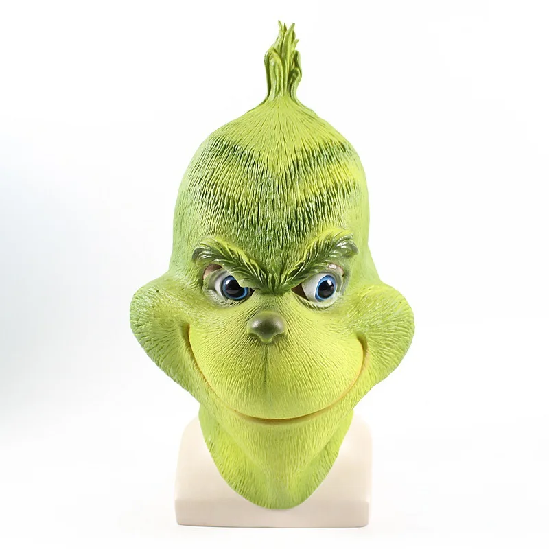 

Dr. Seuss's How the Grinch Stole Christmas Latex The Grinch Mask Halloween Carnival Masquerade Party Cosplay Costume Props