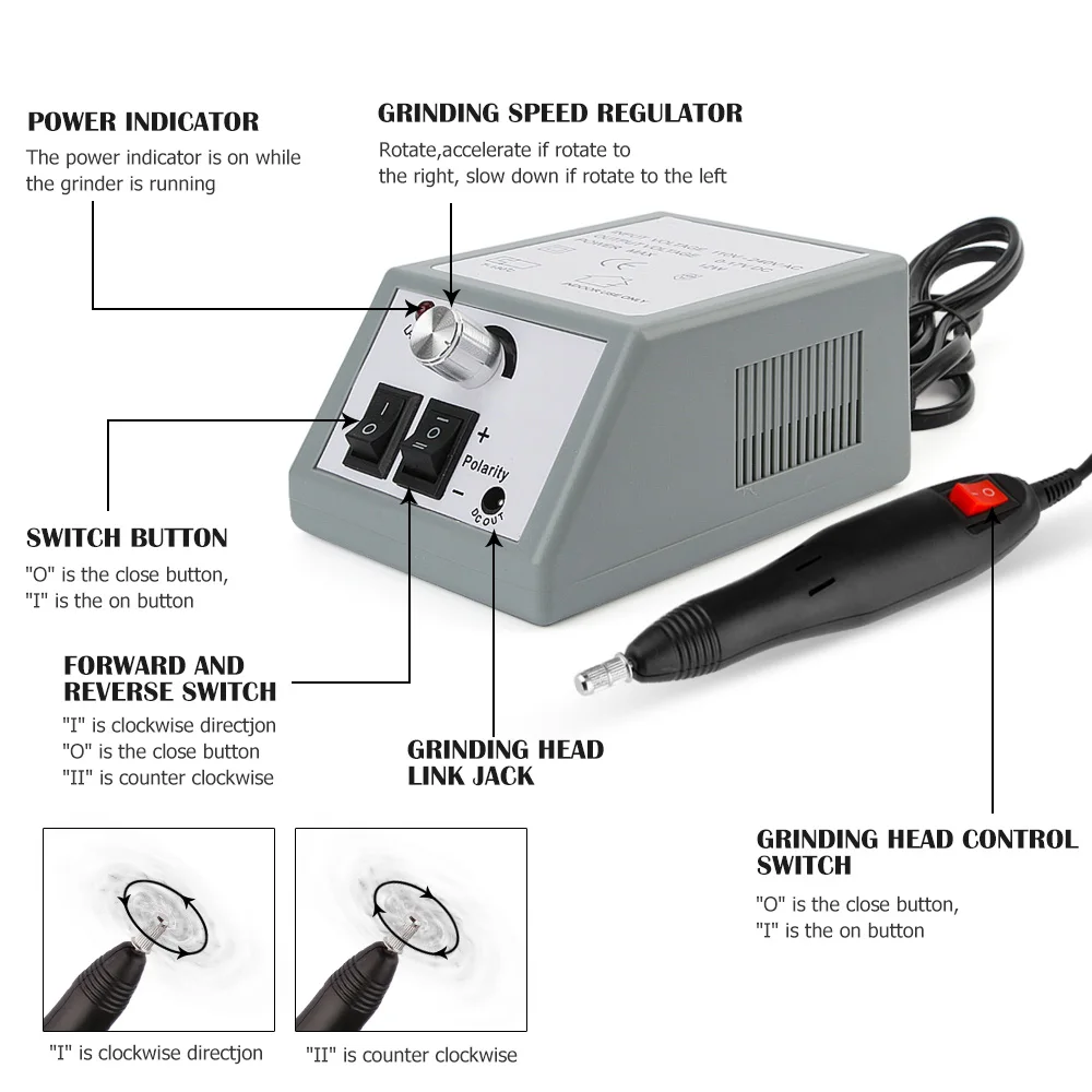 20000RPM Electric Nail Art Drill Machine Professional Manicure File Equipment Grinding Kit Tool US EU Plug | Красота и здоровье