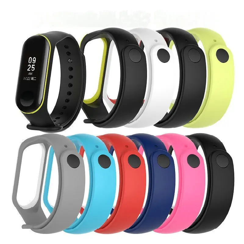 Мягкий силиконовый двухцветный браслет Odog с рамкой для Xiao Mi Band 3 ремешок кольцом