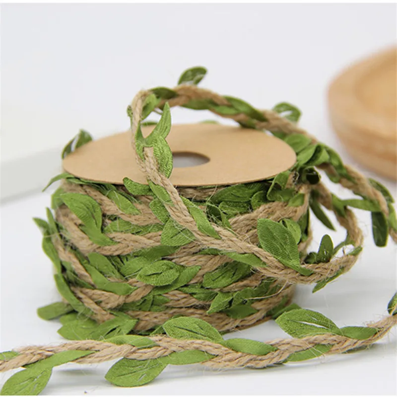 

1M Artificial Flowers Vine IVY Garland Green Leaf Weaving Hemp Rope For Home Wedding Decor Bride Wreath Accessories DIY Crafts