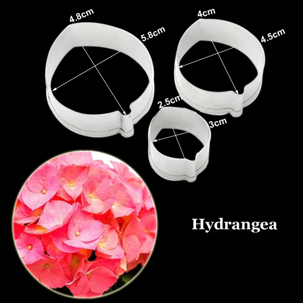 Hydrangea Leaf Byjunyeor цветок лепесток силиконовые лепестки и резак форма для сладостей из нержавеющей стали резак торт мастика для украшения формы - Цвет: Hydrangea Leaf