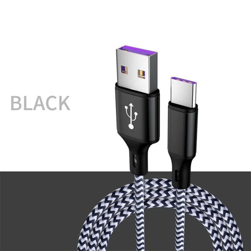 5А usb type-C кабель для huawei mate 20 P30 P20 Pro Lite USBC супер быстрое зарядное устройство USB-C type-C кабель для samsung S10 S9 - Тип штекера: Black