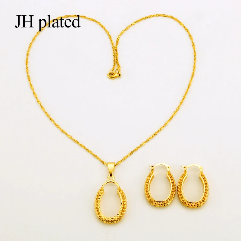 JHplated нигерийские Арабские Ювелирные наборы африканских эфиопских ювелирных