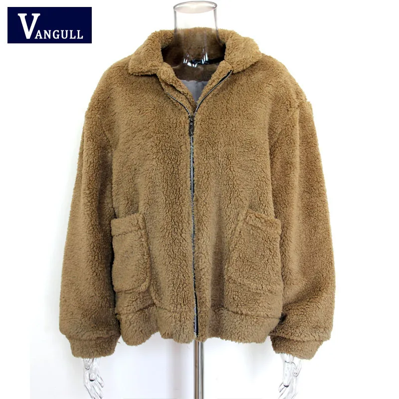 CAMEL Vangull теплое зимнее пальто из искусственного меха размера плюс S-2XL, женский модный пушистый мохнатый кардиган, куртка-бомбер, женские пальто, верхняя одежда на молнии - Цвет: CAMEL