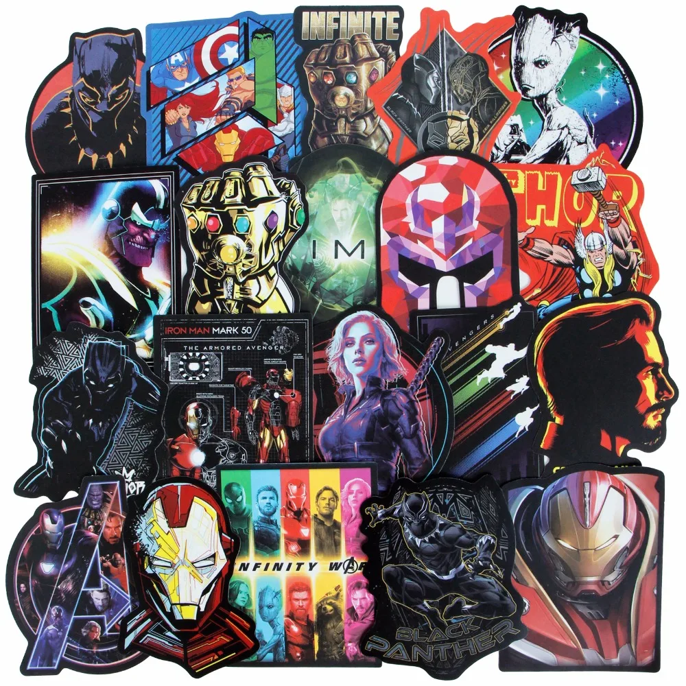 Случайные 50/100 шт Прохладный Super Hero JDM Стикеры s для Marvel Мстители Чемодан ноутбука
