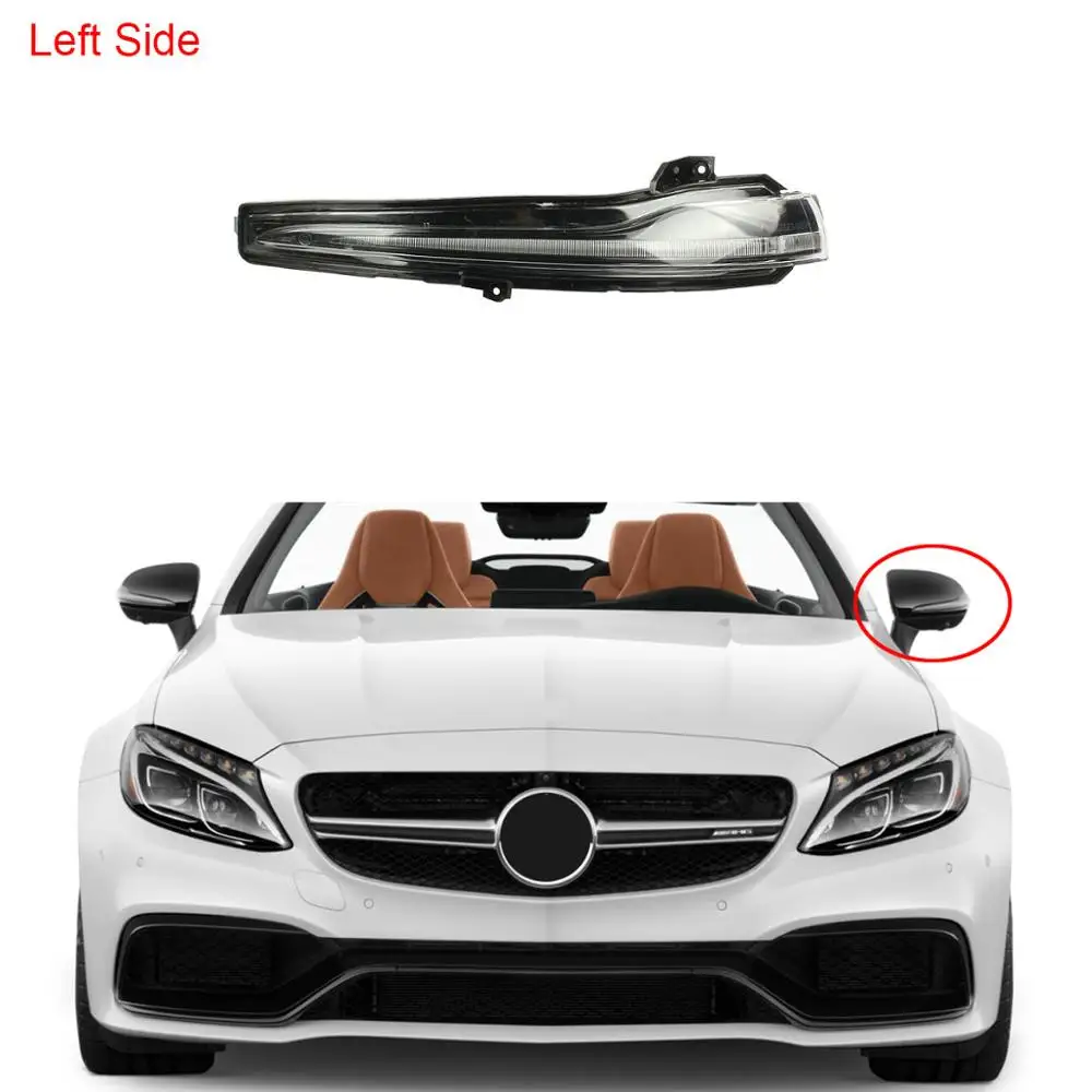 Left Черный левый и правый светодиодный боковой зеркальный фонарь для BENZ C E S CLASS W205 W213 W222 GLC 15-18 C200 C300 S400 S500 AMG - Испускаемый цвет: Left