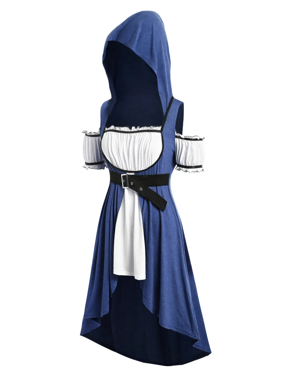 Blueberry Blue Wipalo Туника с капюшоном, комплект-двойка, готическая летняя длинная туника, костюм для косплея, крсная шапочка, средневековый костюм, костюм на хэллоуин, большой размер, костюмированная вечеринка - Цвет: Blueberry Blue