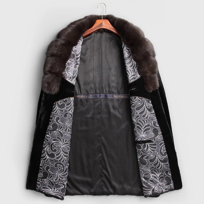 Зимняя мужская куртка Ftangaiur импортное бархатное Норковое меховое пальто с