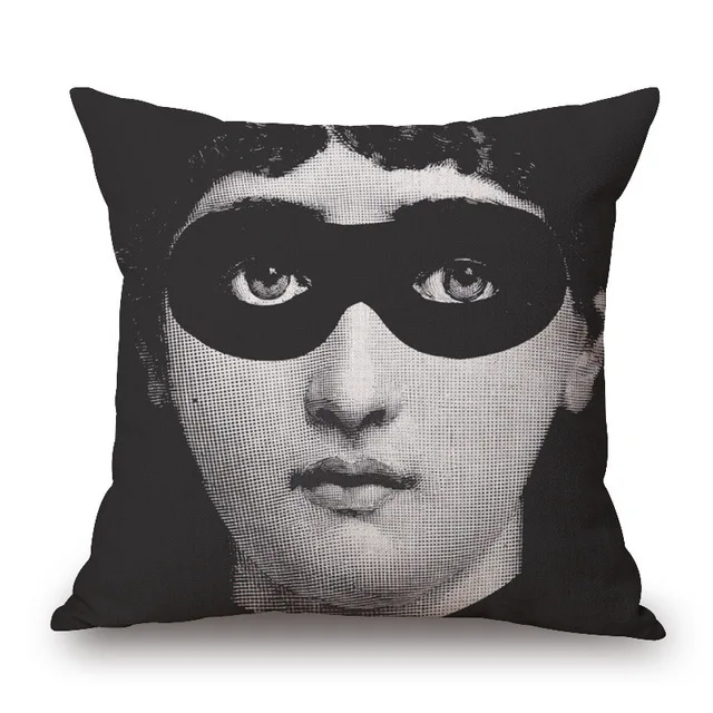 Бежевый Мода Высокое качество хлопок белье ретро Fornasetti книги по искусству мастер автомобиля декоративные пледы наволочки Подушка для дивана домашний декор - Цвет: Бежевый