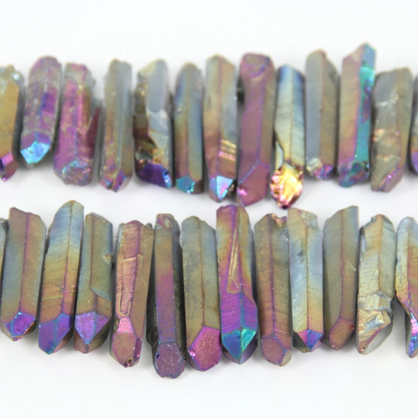 Ожерелье с кристаллами объемный бисер из натурального титана | Украшения и