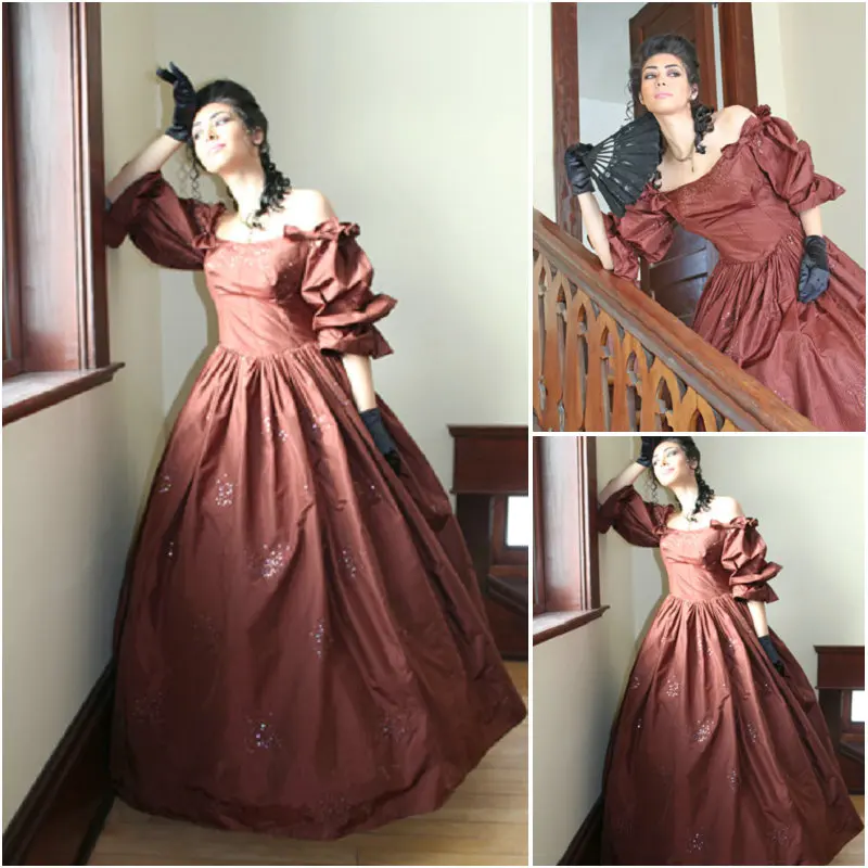 

Historical!Customer-made Victorian dress 1860s Civil war Dress Theater Costume Halloween dress Renaissance Dress V-499