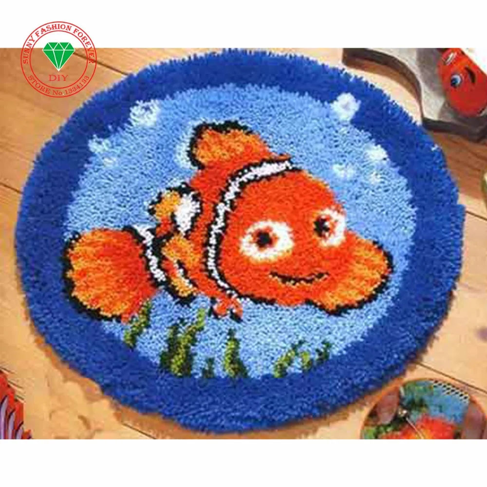 Необработанный вязаный ковер пряжа подушка вышивка мультяшный медведь коврик