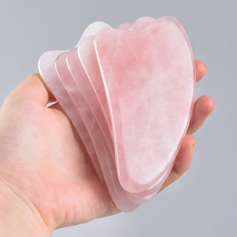 1 шт. большая Роза Кварц Для лица Gua Sha инструмент натуральный камень уход средства