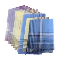 12pcsset mens pocket vintage cotton square hanky wedding party handkerchiefs