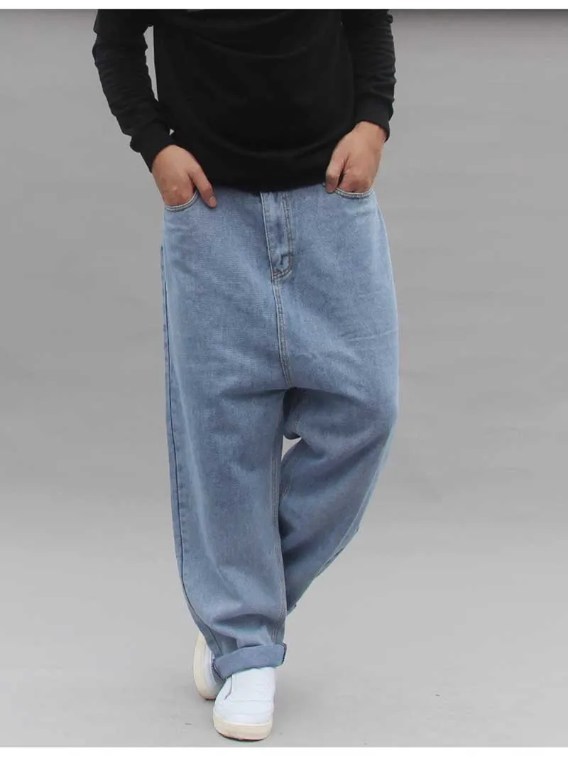 Модные свободные мешковатые джинсы шаровары мужские повседневные джинсовые