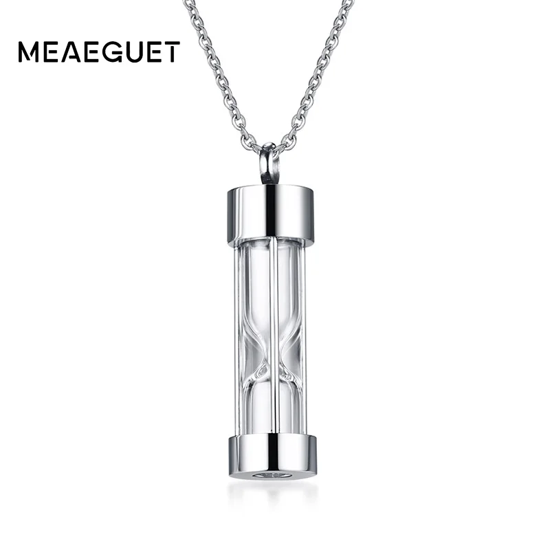 Meaeguet часовое стекло ясень кулон память пепел нержавеющая сталь ЦИЛИНДР ожерелье-сувенир для мужчин