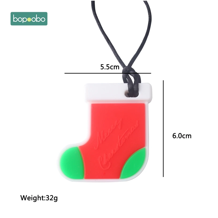 Christmas Socks Bopobo 1 шт. силиконовый Прорезыватель с оленем Sika, силиконовая Подвеска для прорезывания зубов, подарок на Рождество, силиконовые грызуны, детский Прорезыватель - Цвет: Christmas Socks
