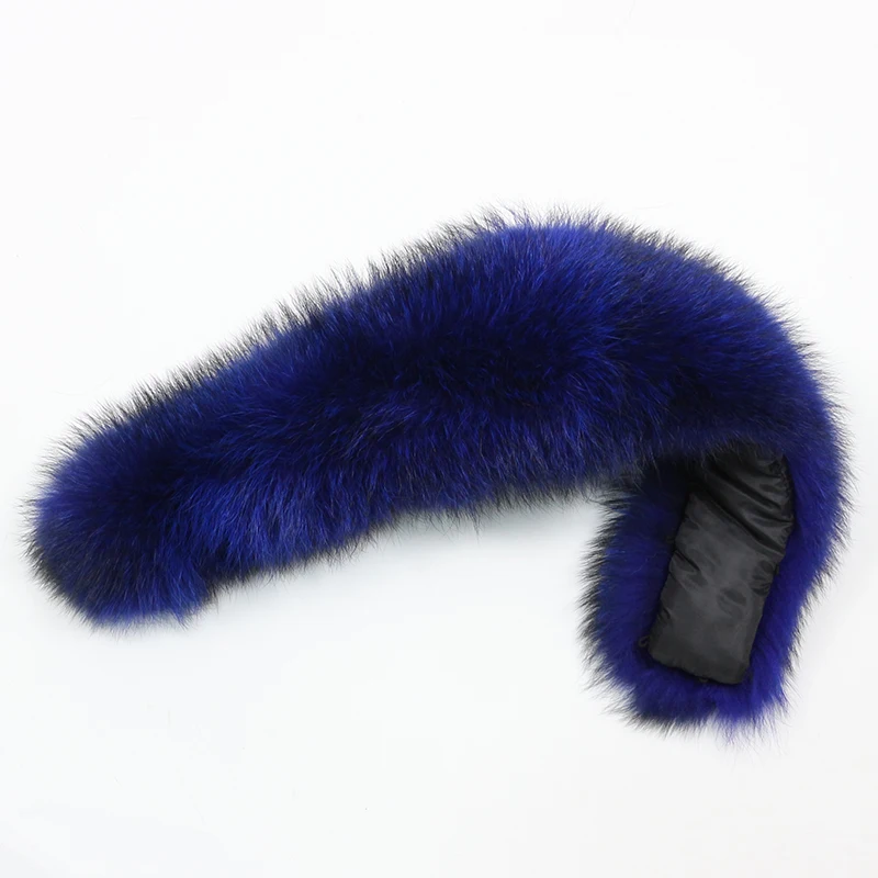 blue raccoon fur OFTBUY натуральный меховой воротник большой натуральный мех енота лисий мех - Цвет: blue raccoon fur