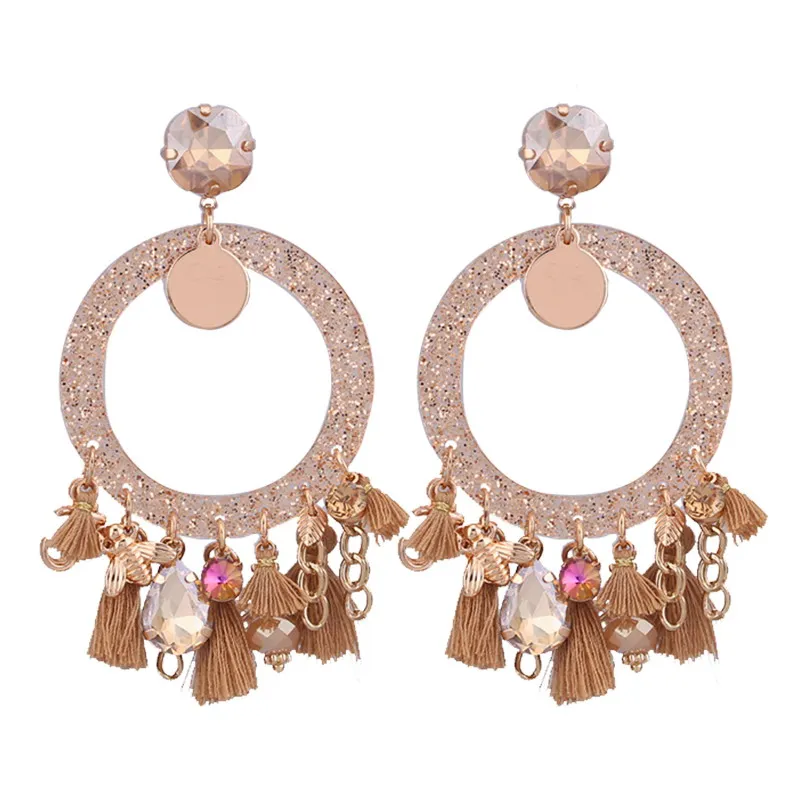Sehuoran серьги-гвоздики женские Boho висячие серьги с бахромой длинные Этнические массивные Серьги-кисточки ювелирные изделия подвески