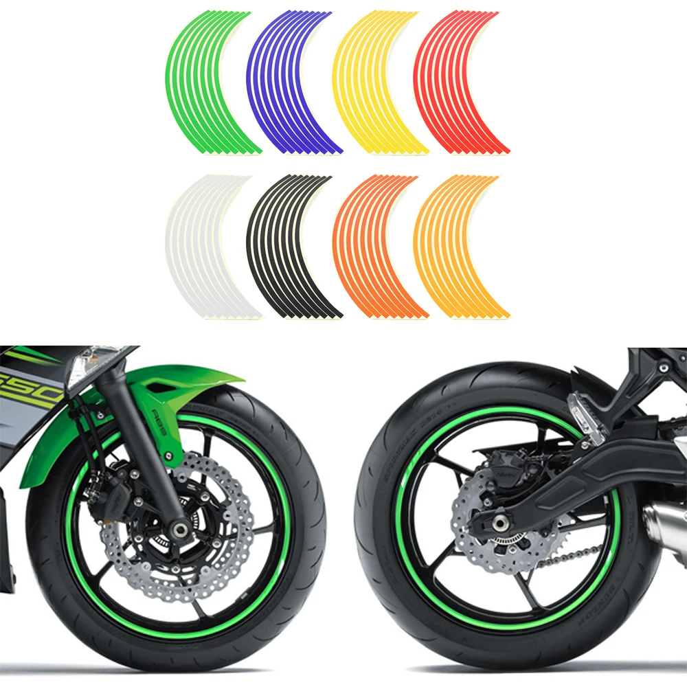 Для Yamaha FZ1 FZ6 FZ-07 FZ8 FZ-09 FZ-10 FZS1000 KAWASAKI KDX125 KLX125 мотоцикл наклейки для колес светоотражающий обод ленты