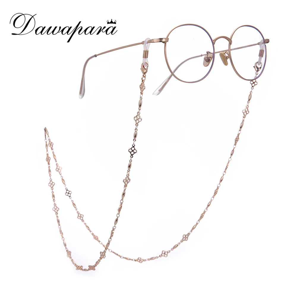 Rose Gold Chain W Модная стеклянная цепочка с четырехлистным клевером, женские аксессуары для очков, розовая золотая цепочка для женщин, ювелирные изделия - Цвет: Rose Gold Chain W