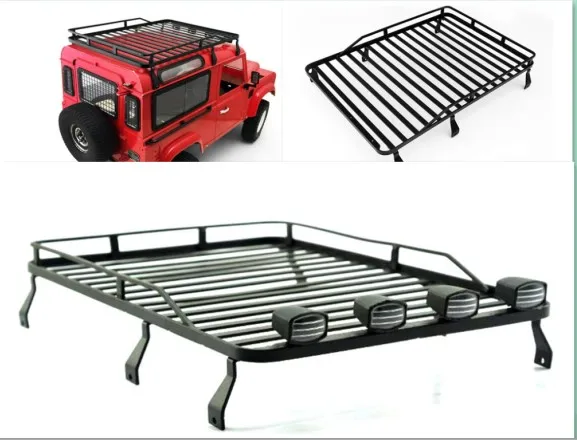 1/10 RC металлический багажник на крышу для багажа светодиодный светильник