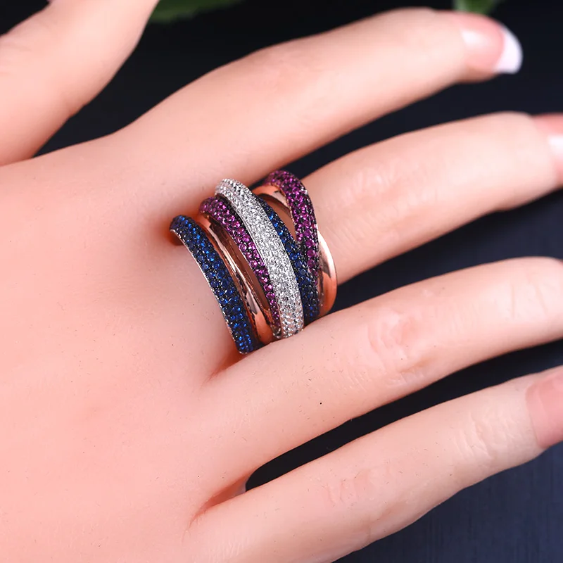 AccKing плетеной косичкой много цветов Мирко розовый фианит установка в европейском