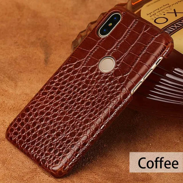 coffee Чехол для телефона mi 9 из крокодиловой кожи чехол для Xiaomi mi 5 5S 6 8 A1 A2 lite Max 2 3 mi x 2 2s Чехол для Red mi Note 4 - Цвет: coffee