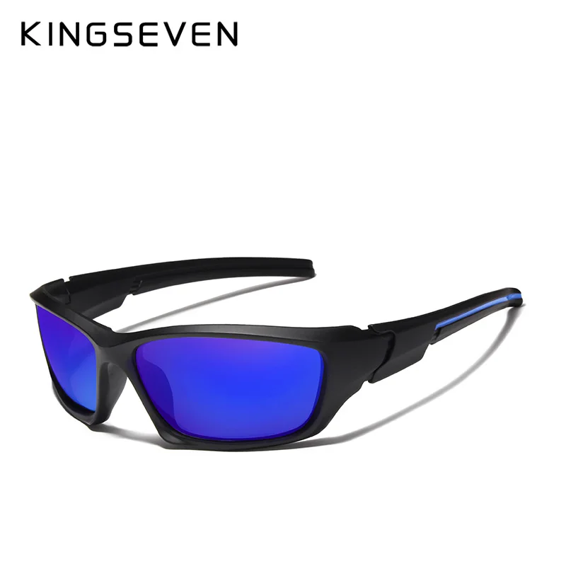 KINGSEVEN, модные поляризационные солнцезащитные очки, мужские, Роскошные, брендовые, дизайнерские, Ретро стиль, для вождения, солнцезащитные очки, мужские, тени, UV400 - Цвет линз: Blue