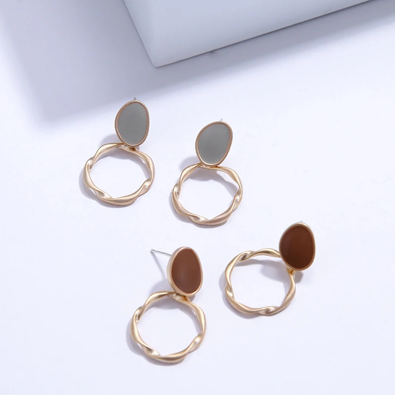 YMYW минималистичные трендовые круглые геометрические полые висячие серьги