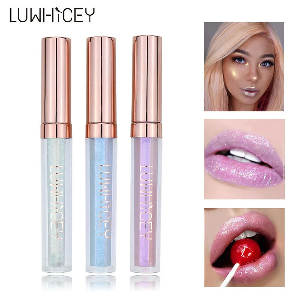 LUWHICEY 10 цветов сверкающий блеск для губ женщин красота Макияж косметика