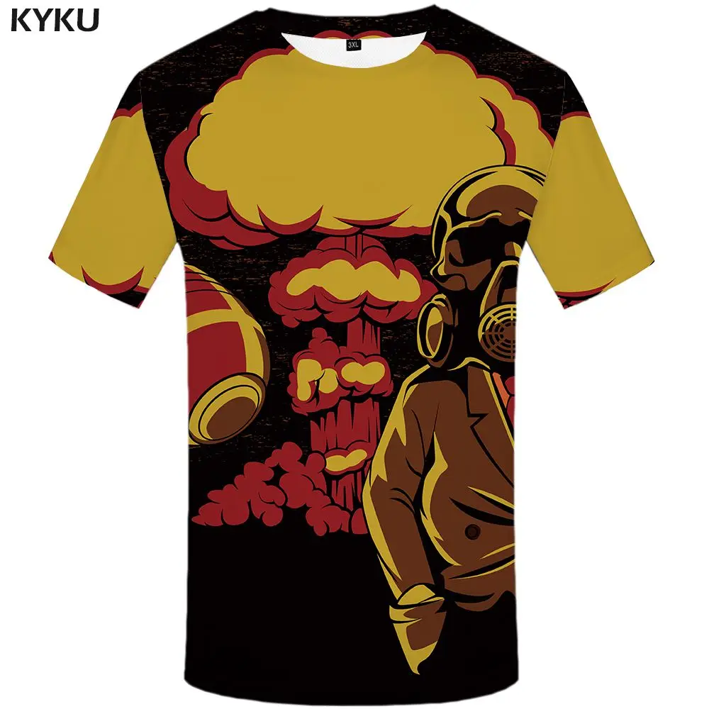 3d t shirt 05 Повседневная мужская футболка KYKU, черная футболка с 3D-принтом черепа и флага Великобритании, в стиле панк-рок, лето - Цвет: 3d t shirt 05