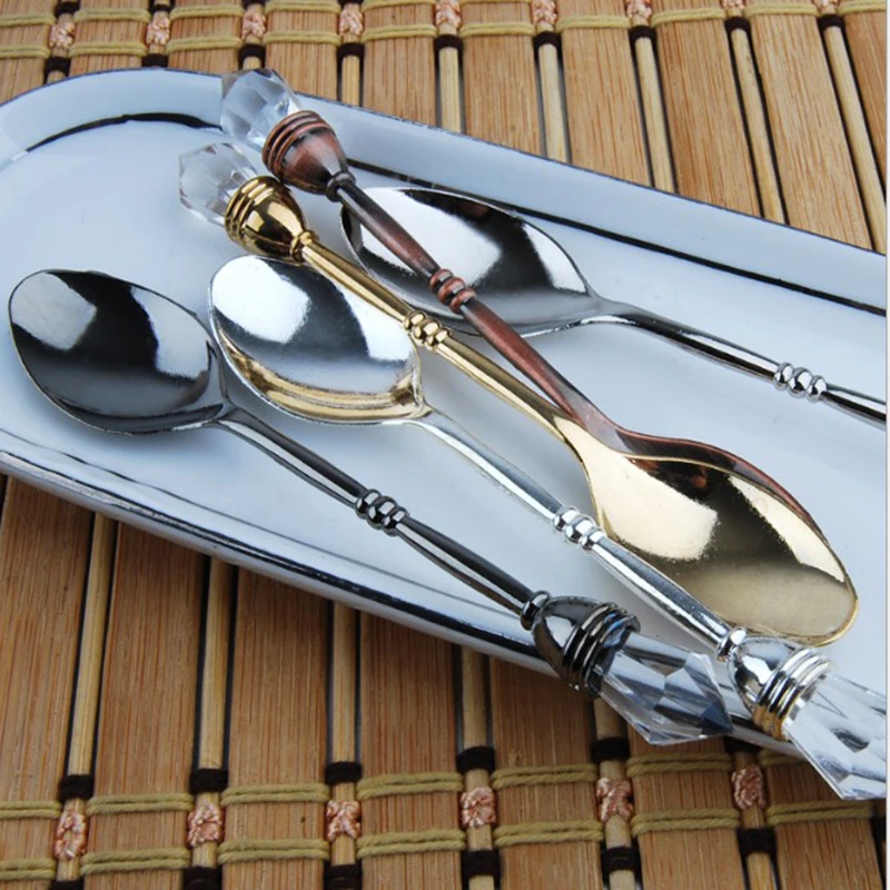 1 шт. винтажные королевские стильные металлические резные Мини Кофейные ложки