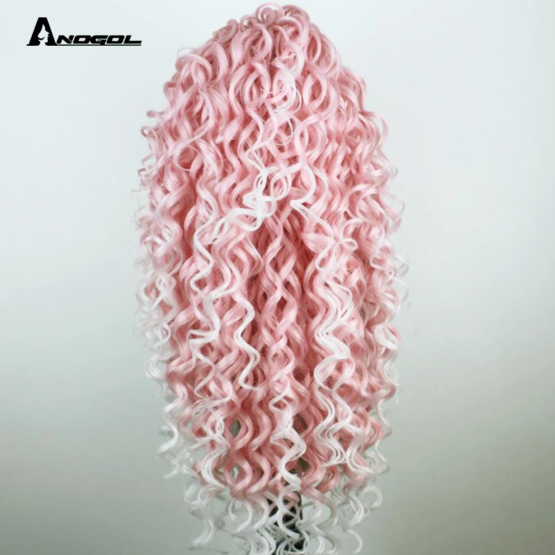 Anogol высокая температура волокно бесплатная часть Peruca розовый Омбре Платина