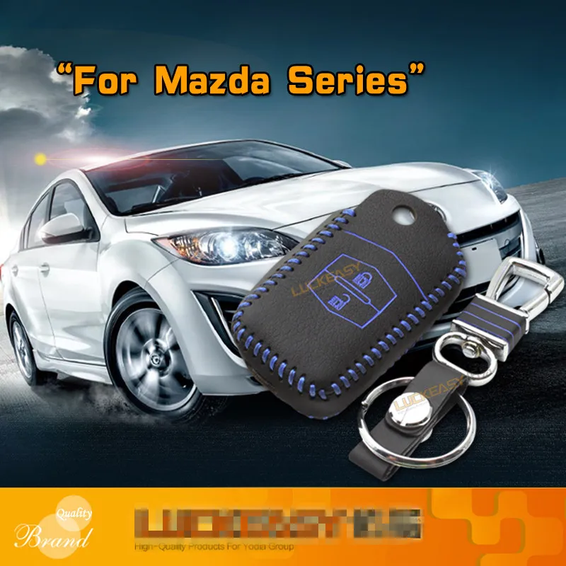Кожаный чехол для ключей mazda 2 3 axela 2009 2012 2014 2016 6 автомобиля кнопки Бесплатная