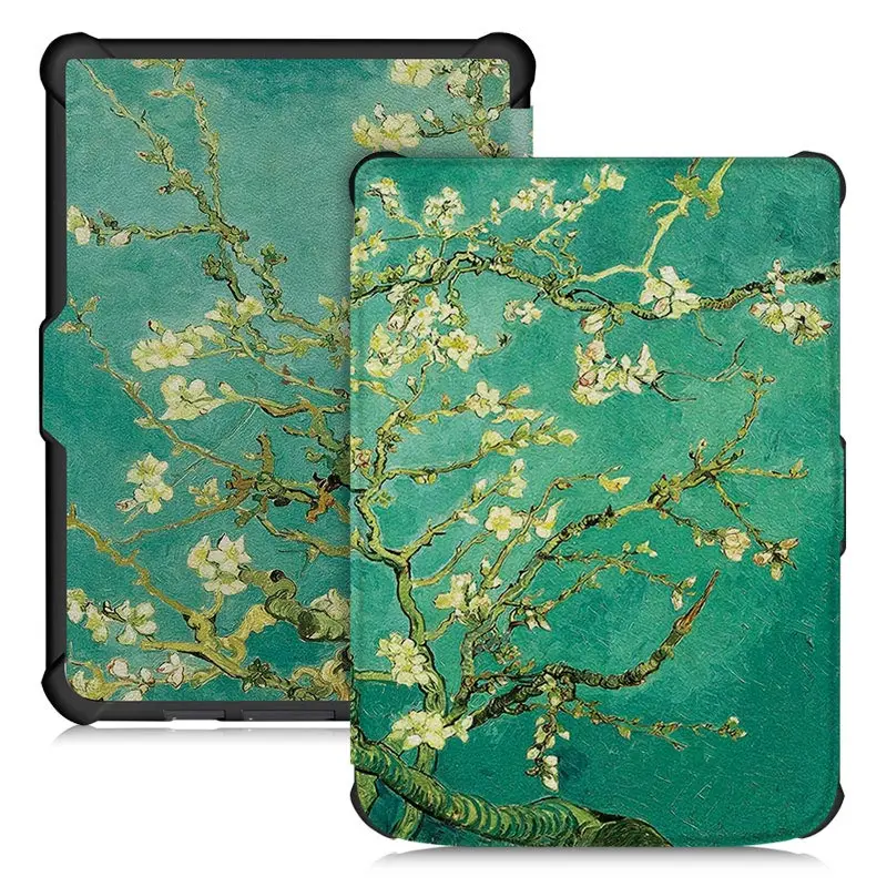 Apricot Flower Умный чехол BOZHUORUI для Pocketbook 616 627 632 электронных книг, Touch Lux 4/Basic Lux 2/Touch HD 3, мягкий чехол из ТПУ с функцией автоматического сна/пробуждения - Цвет: Apricot Flower