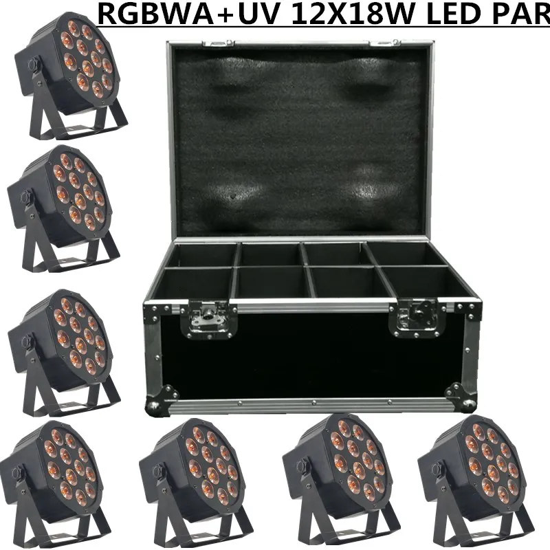 8 шт./12x18 Вт RGBWA + Ультрафиолетовый светодиодный просветильник Тор чехол dmx512 6/10CH