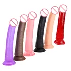 6 цветов кристалл фаллоимитатор желе реалистичный фаллоимитатор имитация пениса с присоской точка G оргазм массаж женские игрушки для мастурбации.
