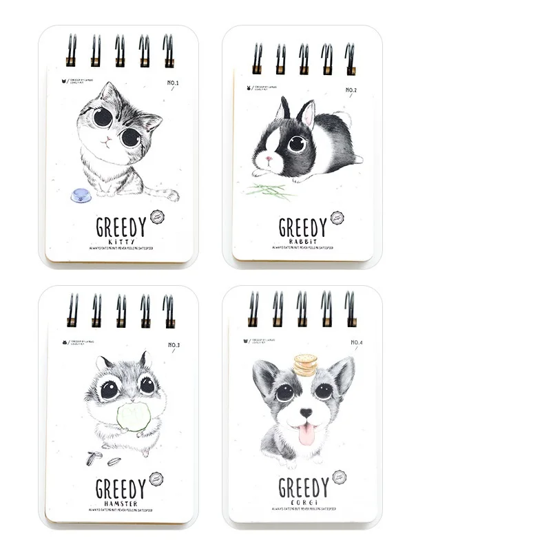 

Новинка Kawaii мультфильм Животные катушка ежедневные записные книжки Кролик Собака Мини карманный школа планирования поставки подарок