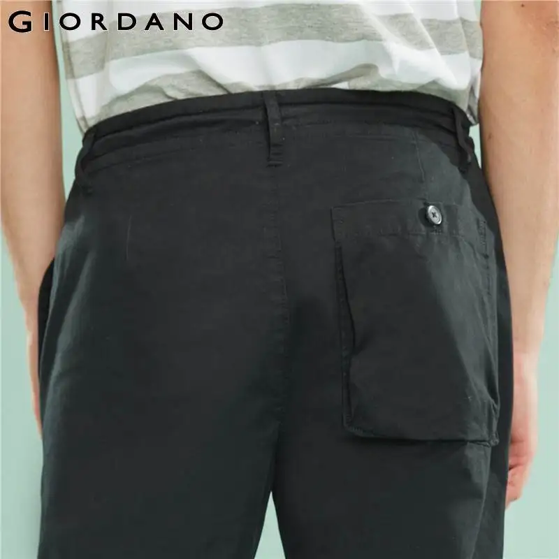 Giordano мужские повседневные брюки из натурального хлопка и талией на резинке