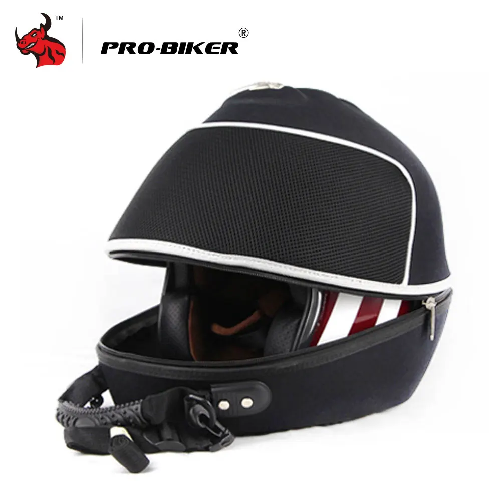 PRO-BIKER мотоциклетная сумка, мотоциклетная сумка для инструментов, сумка для мотошлема высокой емкости, сумка на плечо, черная мотоциклетная сумка, рюкзак - Название цвета: White Line M